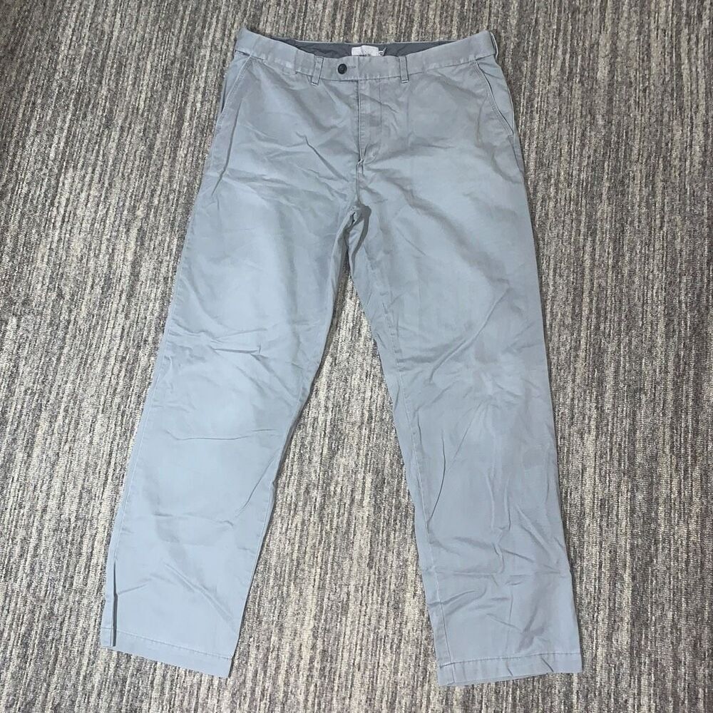 M&S Collection Mens Size 36x31 Straight Leg Pants Gray Pockets 100% Cotton